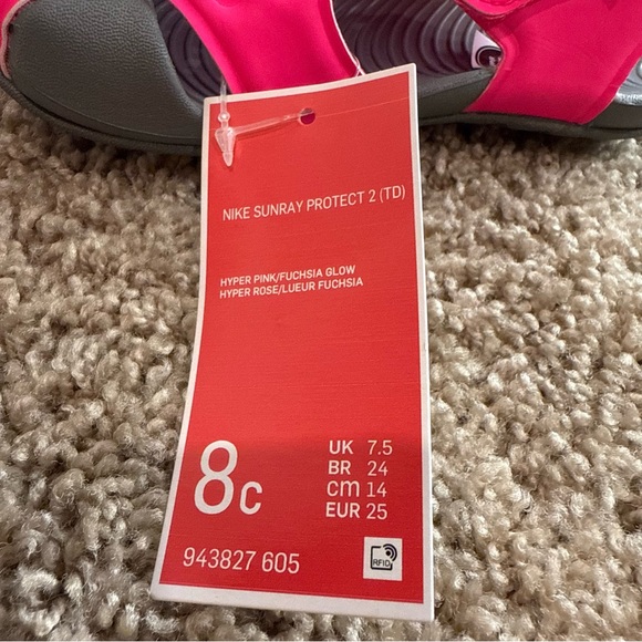 NIKE | Sunray Protect 2 (TD) | Girls Toddler Size 8C | Hyper Pink / Fuchsia Glow - Picture 13 of 15